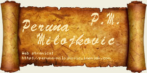 Peruna Milojković vizit kartica